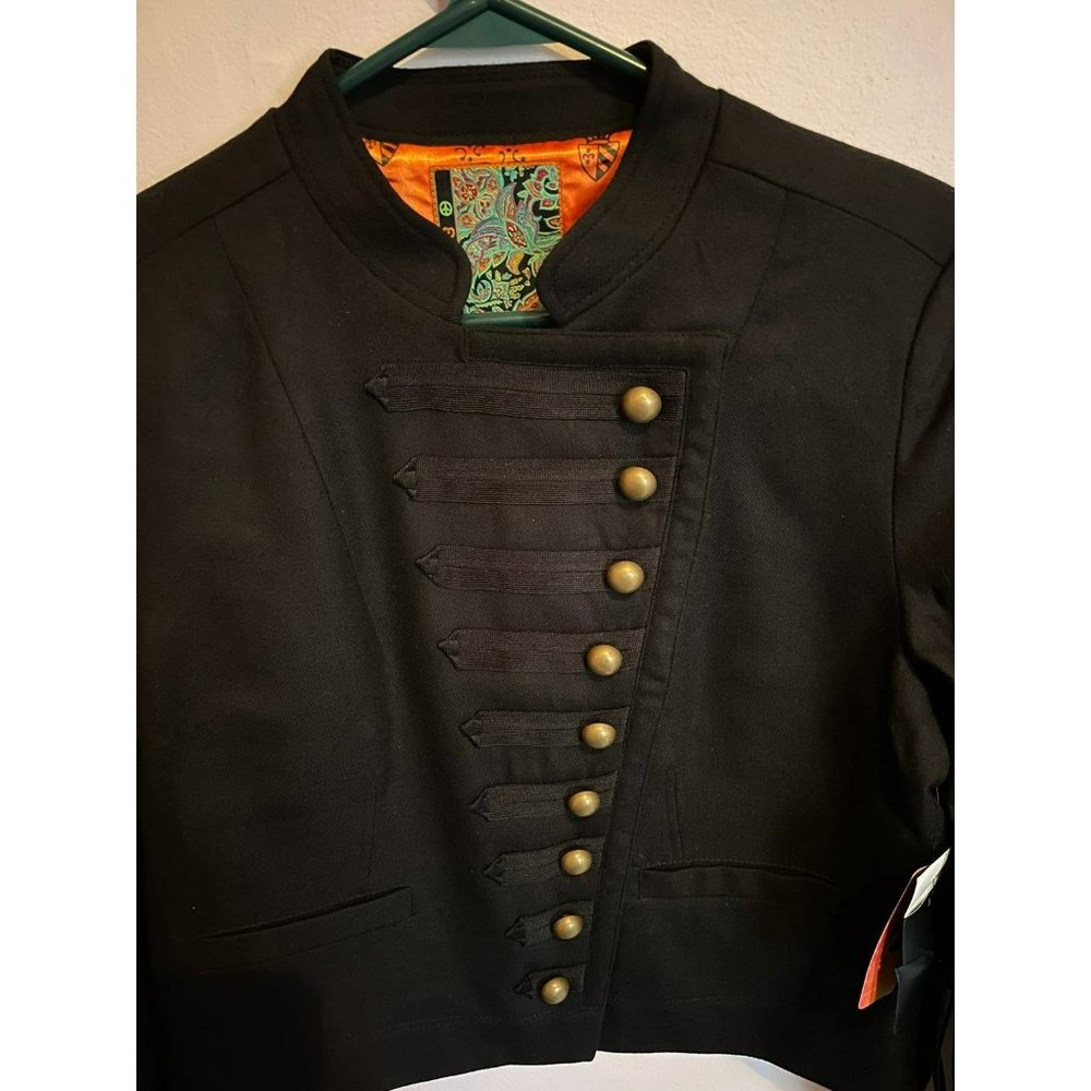 Ladies 2HO Two Old Hippies Threads Wool Military Jacket Size Medium - Picture 7 of 10